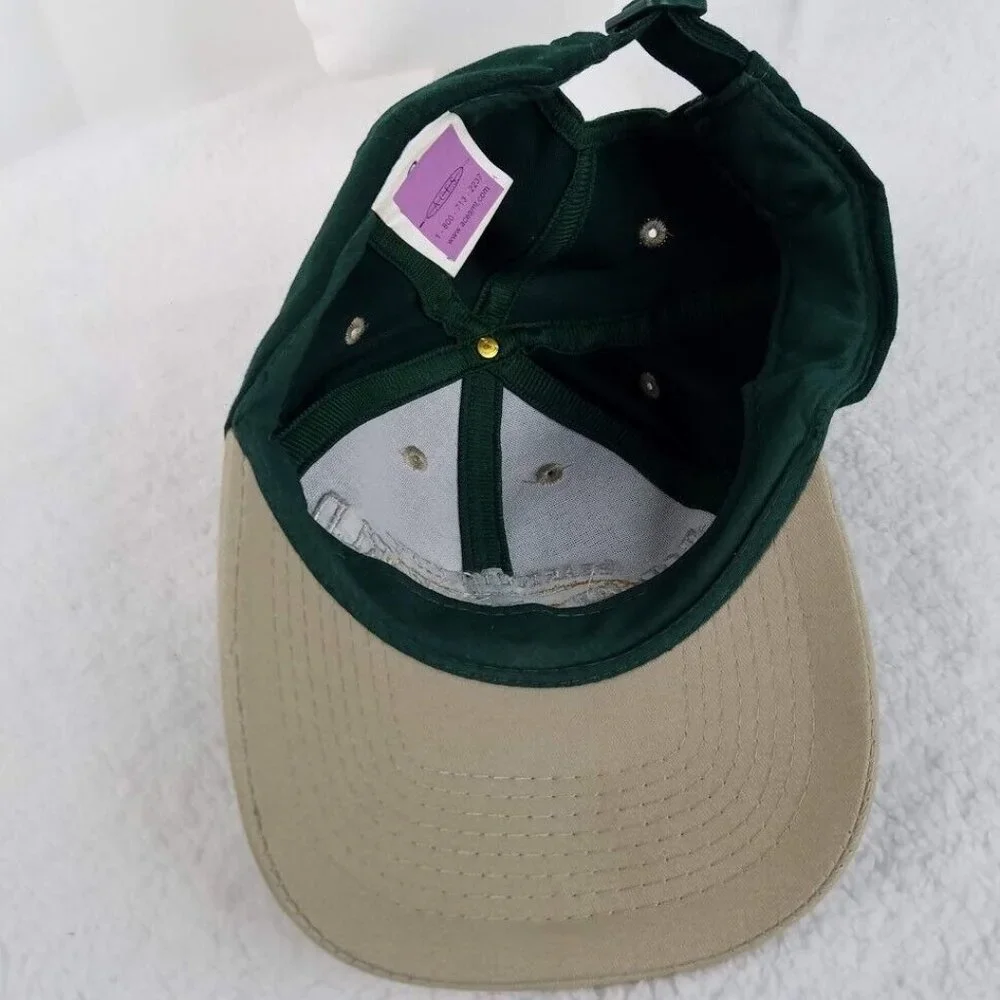 Beartooth Mountains Hat Wyoming Strapback Cap‎ Green Khaki Top of the World